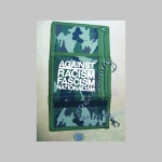 Against Racism, Fascism, nationalism  pevná textilná peňaženka s retiazkou a karabínkou, tlačené logo